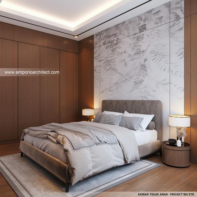 Desain Kamar Mandi Anak Rumah Modern 2 Lantai Ibu ETR di Bintaro, Jakarta Selatan