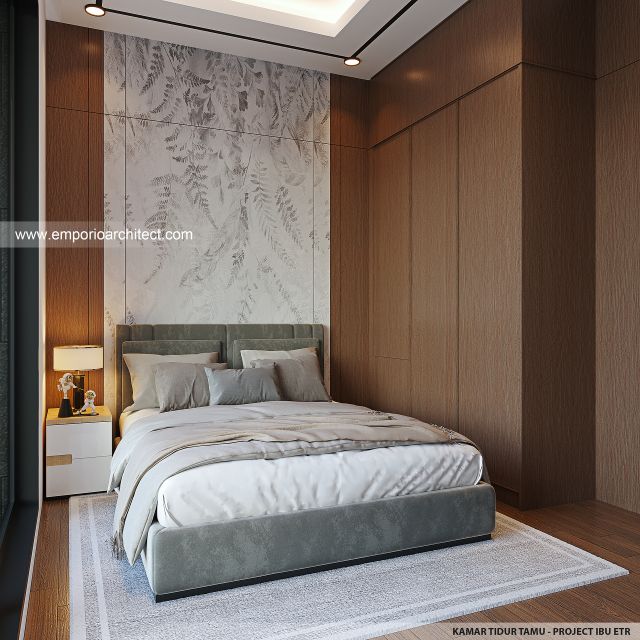 Desain Kamar Tidur Tamu Rumah Modern 2 Lantai Ibu ETR di Bintaro, Jakarta Selatan