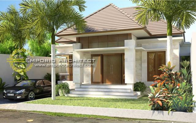 Desain Exterior 1 Rumah Villa Bali 1 Lantai Ibu Riani di Jimbaran, Bali