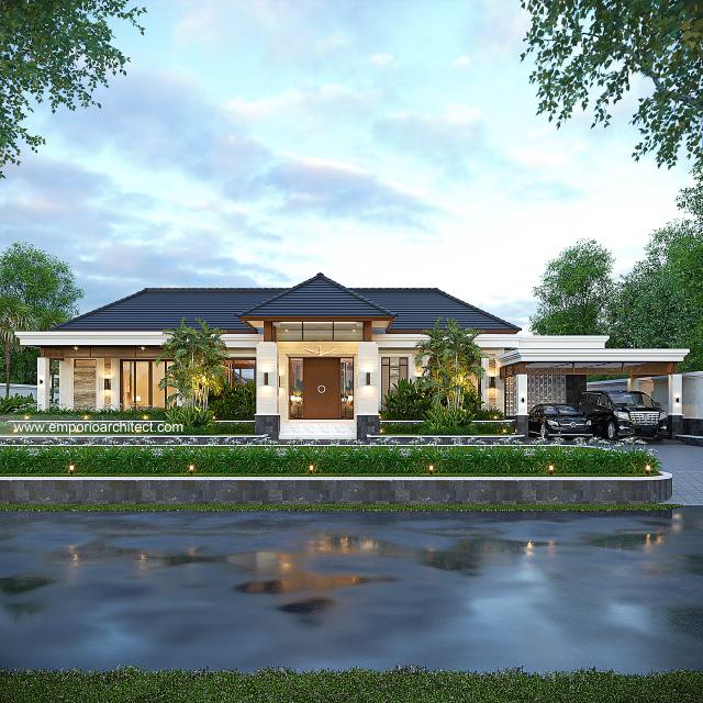 Video Desain Rumah Villa Bali 1 Lantai Ibu WN 1555 di  Sragen, Jawa Tengah