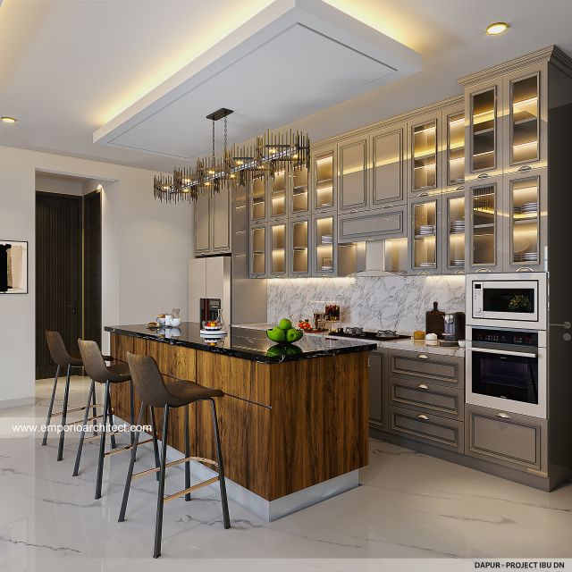 Desain Dapur Rumah Villa Bali 1 Lantai Ibu DN di Toraja, Sulawesi Selatan