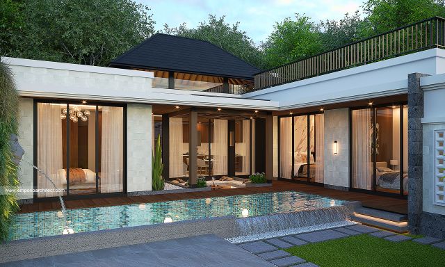 Video Mr. GD 2092 Villa Bali House 1 Floor Design - Cibubur, Jakarta Timur