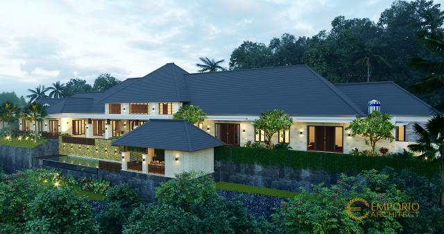 Desain Exterior 6 Rumah Villa Bali 1 Lantai Mr. D di Bukittinggi, Sumatera Barat
