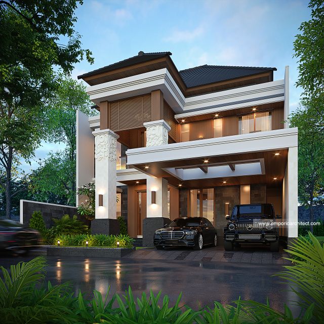 Desain Tampak Depan 3 Rumah Villa Bali 2 Lantai Bapak SGT di Jakarta Timur Desain Tampak Depan 3 Rumah Villa Bali 2 Lantai Bapak SGT di Jakarta Timur
