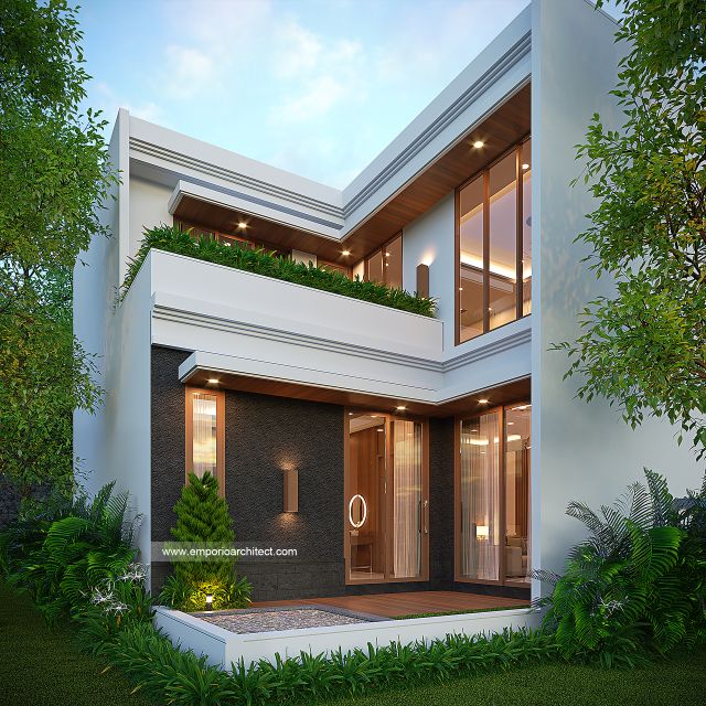 Desain Tampak Belakang Rumah Villa Bali 2 Lantai Bapak SGT di Jakarta Timur Desain Tampak Belakang Rumah Villa Bali 2 Lantai Bapak SGT di Jakarta Timur