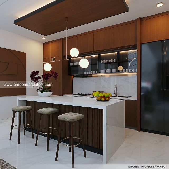 Desain Dapur Rumah Villa Bali 2 Lantai Bapak SGT di Jakarta Timur Desain Dapur Rumah Villa Bali 2 Lantai Bapak SGT di Jakarta Timur