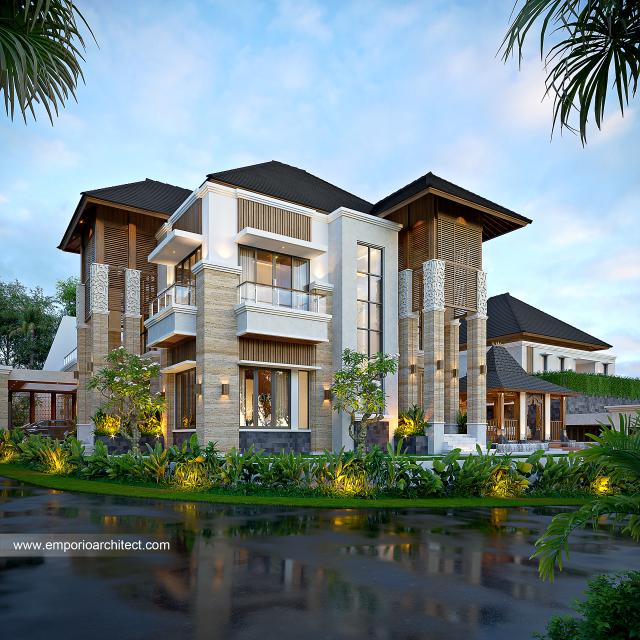 Video Desain Rumah Villa Bali 2 Lantai Ibu UK 1521 di Bogor