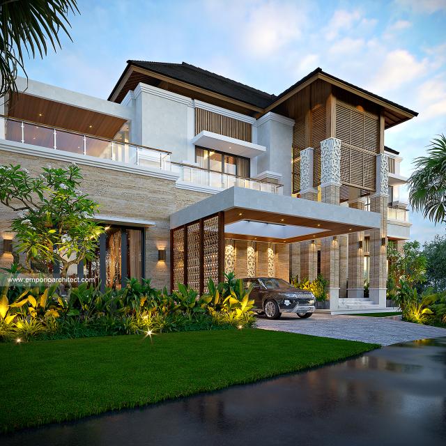 Video Desain Rumah Villa Bali 2 Lantai Ibu UK  1521 di  Bogor