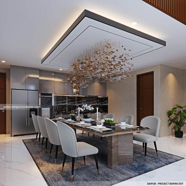 Desain Dapur Rumah Villa Bali 2 Lantai Bapak DST di Jawa Timur