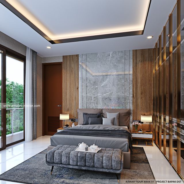 Desain Kamar Tidur Anak 1 Rumah Villa Bali 2 Lantai Bapak DST di Jawa Timur