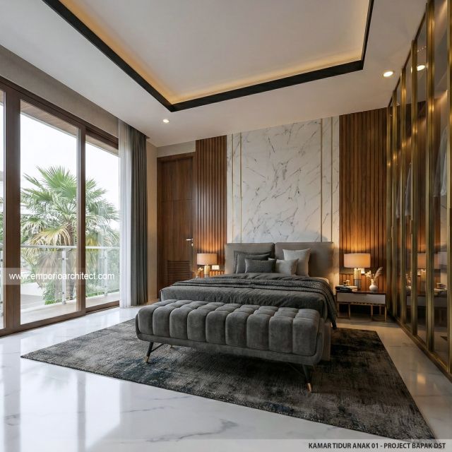 Desain Kamar Tidur Anak 1 Rumah Villa Bali 2 Lantai Bapak DST di Jawa Timur