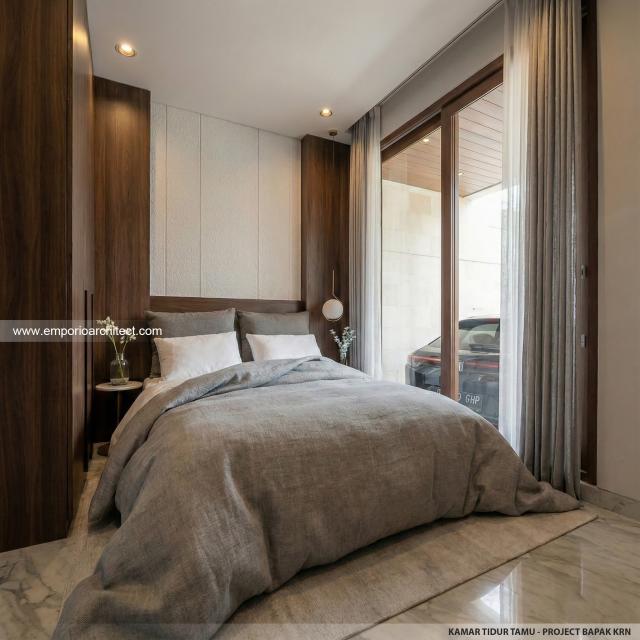 Desain Kamar Tidur Tamu Rumah Villa Bali 2 Lantai Bapak KRN di Alam Sutera, Tangerang