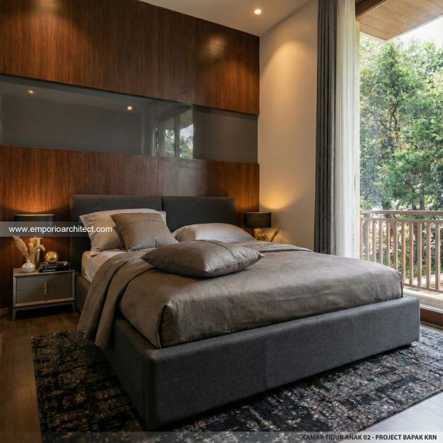 Desain Kamar Tidur Anak 2 Rumah Villa Bali 2 Lantai Bapak KRN di Alam Sutera, Tangerang