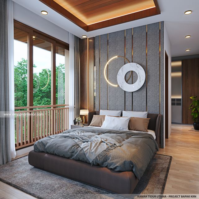 Desain Kamar Tidur Utama Rumah Villa Bali 2 Lantai Bapak KRN di Alam Sutera, Tangerang