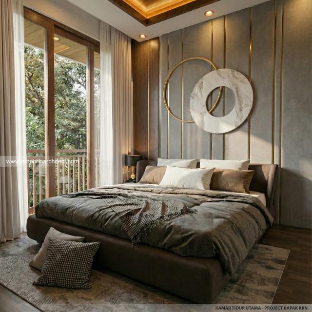 Desain Kamar Tidur Utama Rumah Villa Bali 2 Lantai Bapak KRN di Alam Sutera, Tangerang