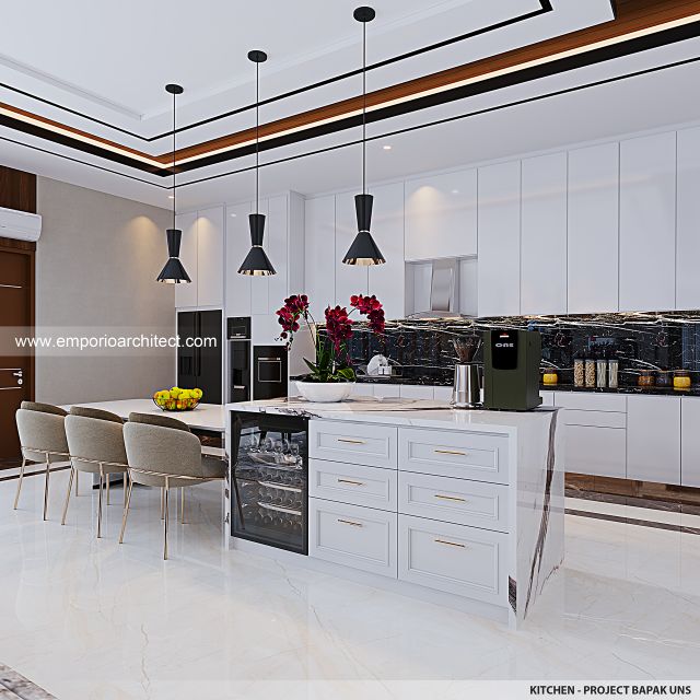 Desain Dapur Rumah Villa Bali 2 Lantai Bapak UNS di Serang, Banten