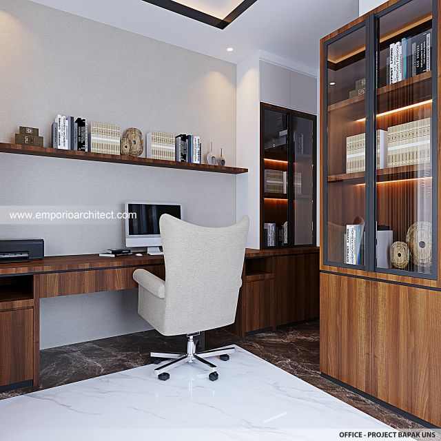 Desain Kantor (Ruang Kerja) Rumah Villa Bali 2 Lantai Bapak UNS di Serang, Banten
