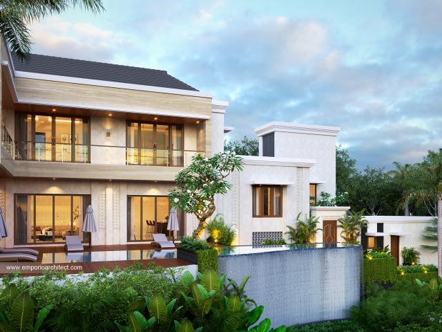 Desain Tampak Belakang 2 Villa Style Villa Bali Modern 2 Lantai Bapak FRS di Pecatu, Badung, Bali
