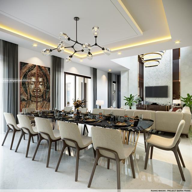 Desain Ruang Makan Villa Style Villa Bali Modern 2 Lantai Bapak FRS di Pecatu, Badung, Bali
