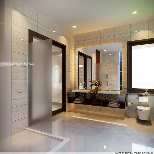 Desain Kamar Mandi Utama Villa Style Villa Bali Modern 2 Lantai Bapak FRS di Pecatu, Badung, Bali