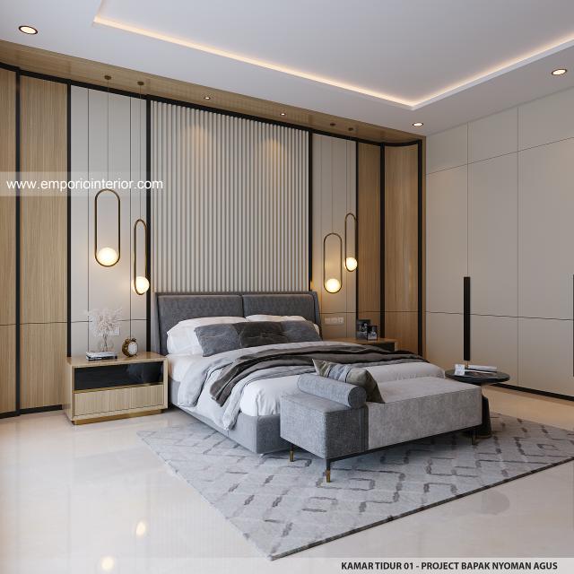 Desain Kamar Tidur 1 Rumah Villa Bali 2 Lantai Bapak NGS di Denpasar, Bali