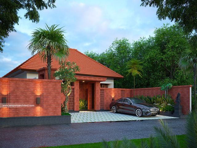 Desain Tampak Depan 2 Rumah Villa Bali 2 Lantai Bapak dr. KRS di Tabanan, Bali