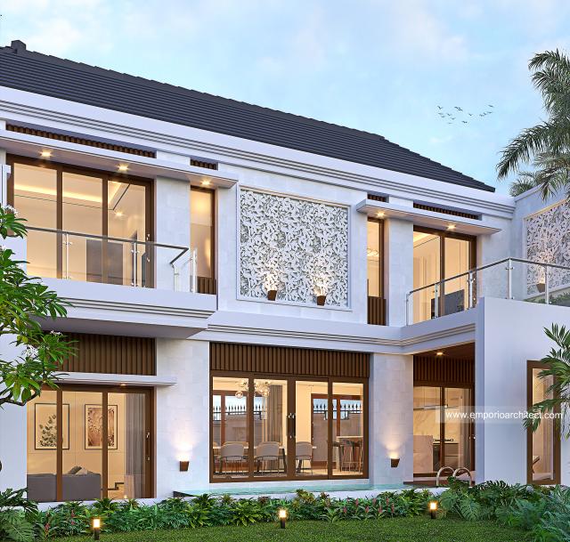 Desain Rumah Villa Bali 2 Lantai Ibu LZA 1377 di  Tangerang
