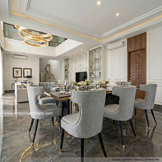 Desain Ruang Makan Rumah Villa Bali 2 Lantai Bapak PRG di Sumatera Utara