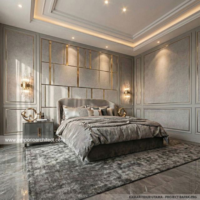 Desain Kamar Tidur Utama Rumah Villa Bali 2 Lantai Bapak PRG di Sumatera Utara