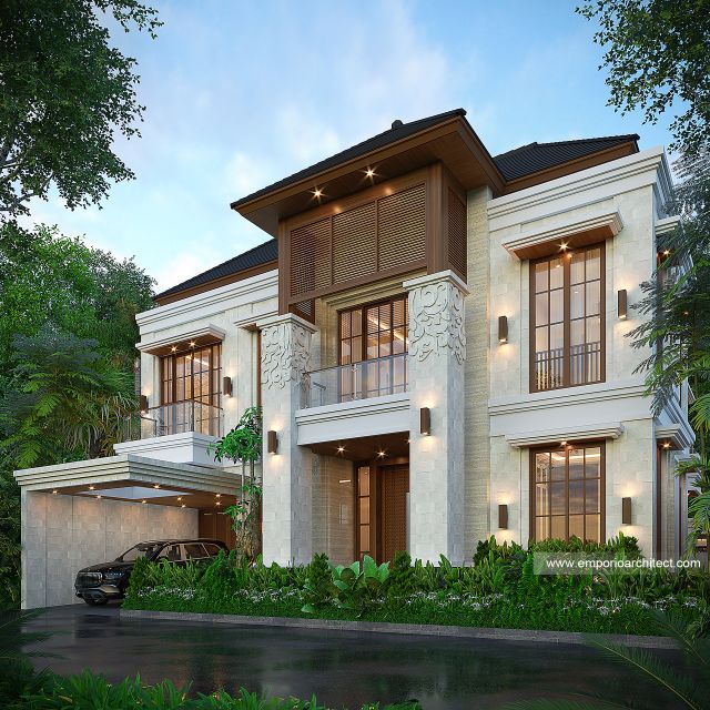 Desain Tampak Depan 3 Rumah Villa Bali 2 Lantai Bapak PRG di Sumatera Utara