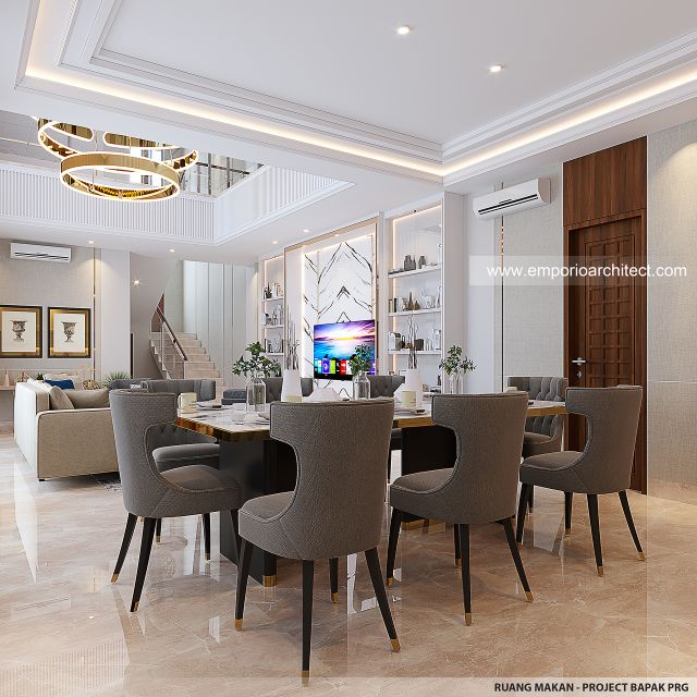 Desain Ruang Makan Rumah Villa Bali 2 Lantai Bapak PRG di Sumatera Utara