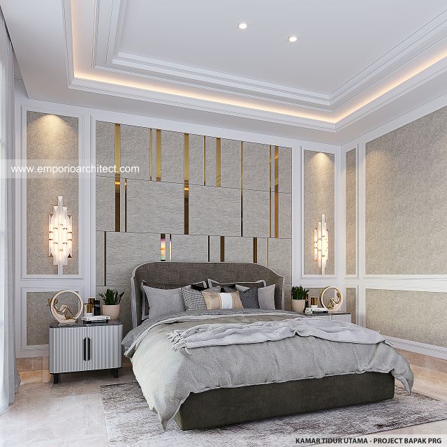 Desain Kamar Tidur Utama Rumah Villa Bali 2 Lantai Bapak PRG di Sumatera Utara