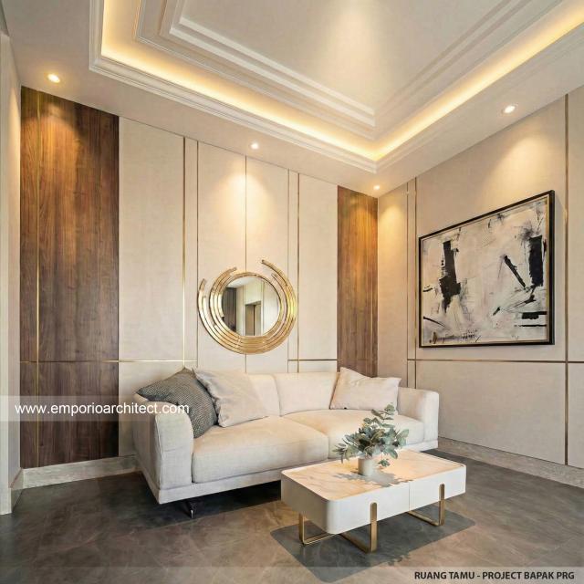 Desain Ruang Tamu Rumah Villa Bali 2 Lantai Bapak PRG di Sumatera Utara