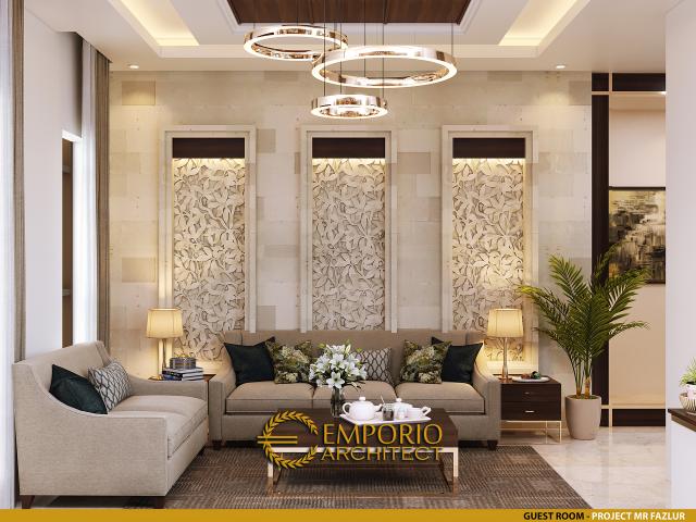 Desain Ruang Tamu Rumah Villa Bali 3 Lantai Mr. Fazlur di Bangladesh