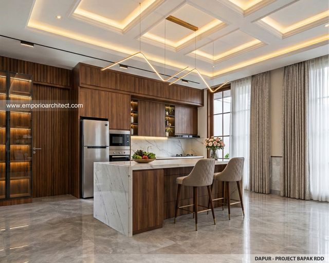 Desain Dapur Rumah Villa Bali Modern 1 Lantai Bapak RDD di Riau