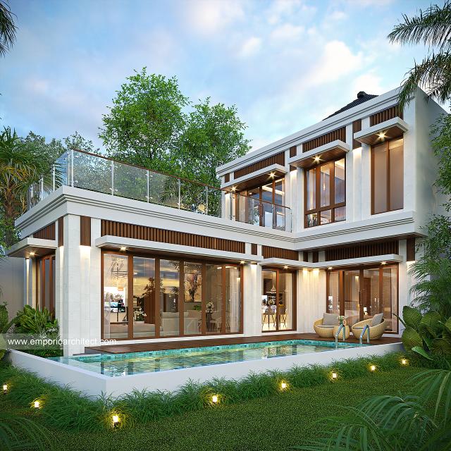 Video Desain Rumah Villa Bali Modern 2 Lantai Bapak KTS  1502 di  Sanur, Bali