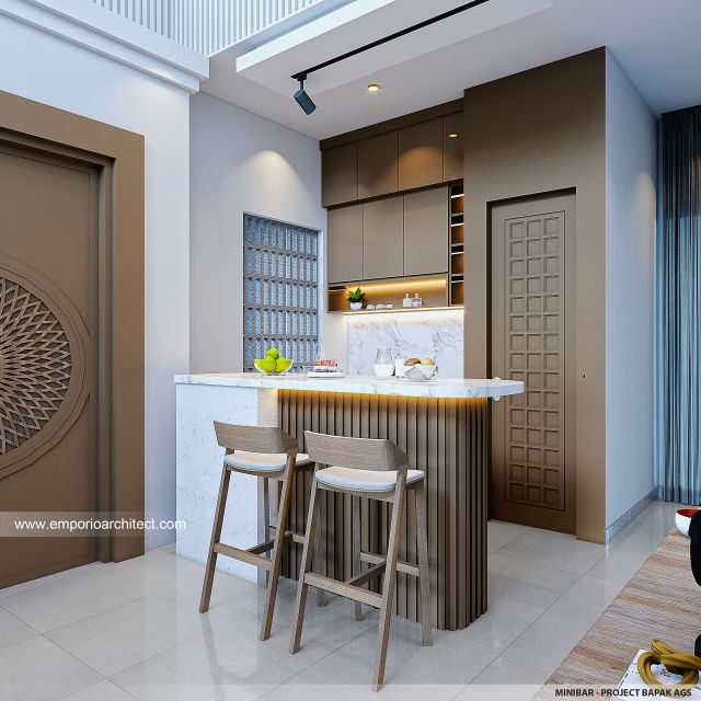 Desain Minibar Rumah Villa Bali Modern 2 Lantai Bapak AGS di Badung, Bali