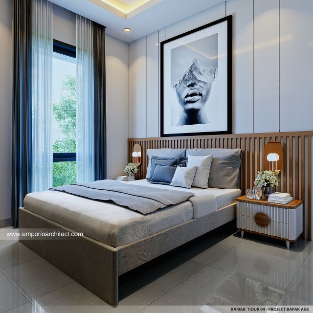 Desain Kamar Tidur 4 Rumah Villa Bali Modern 2 Lantai Bapak AGS di Badung, Bali