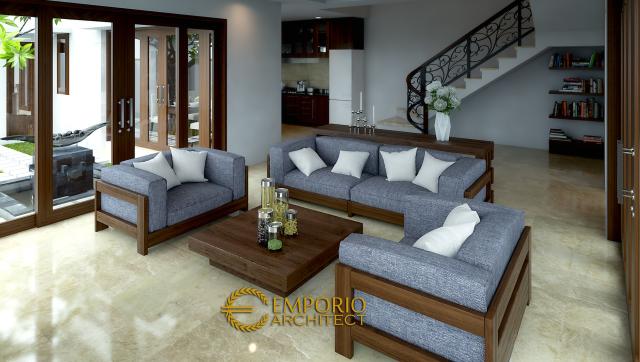Desain Ruang Keluarga Villa Style Villa Bali 2 Lantai Bapak Ishak Tayeb di Kerobokan, Bali