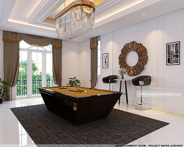 Desain Ruang Hiburan Villa Klasik 4 Lantai Bapak AWD di Belitung, Kepulauan Bangka Belitung