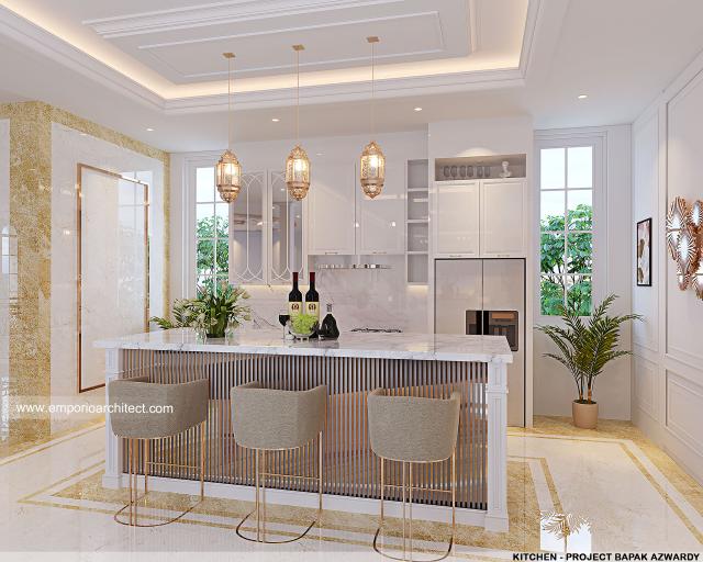 Desain Dapur Villa Klasik 4 Lantai Bapak AWD di Belitung, Kepulauan Bangka Belitung