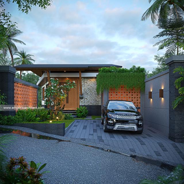 Desain Tampak Depan 3 Villa Modern 1 Lantai Mr. CMR di Tabanan, Bali