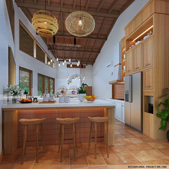 Desain Dapur Villa Modern 1 Lantai Mr. CMR di Tabanan, Bali