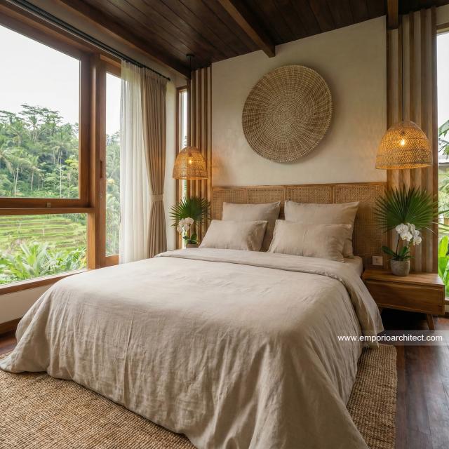 Desain Kamar Tidur Standar 2 Villa Modern 1 Lantai Mr. CMR di Tabanan, Bali