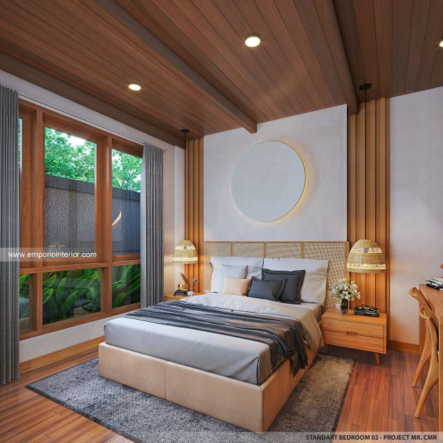 Desain Kamar Tidur Standar 2 Villa Modern 1 Lantai Mr. CMR di Tabanan, Bali