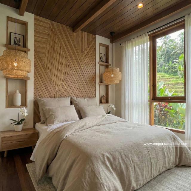 Desain Kamar Tidur Standar 1 Villa Modern 1 Lantai Mr. CMR di Tabanan, Bali