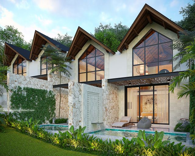 Desain Villa Kav. 11, 15, 17 Modern 1 Lantai dan 2 Lantai Bapak ATN 2104 di  Canggu, Badung, Bali