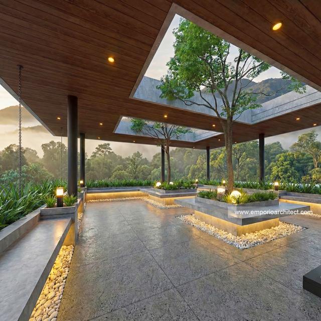 Desain Rooftop Villa Modern 2 Lantai Bapak SFF di Bogor