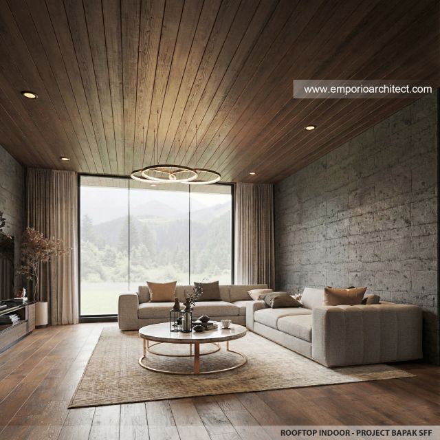 Desain Rooftop Indoor Villa Modern 2 Lantai Bapak SFF di Bogor