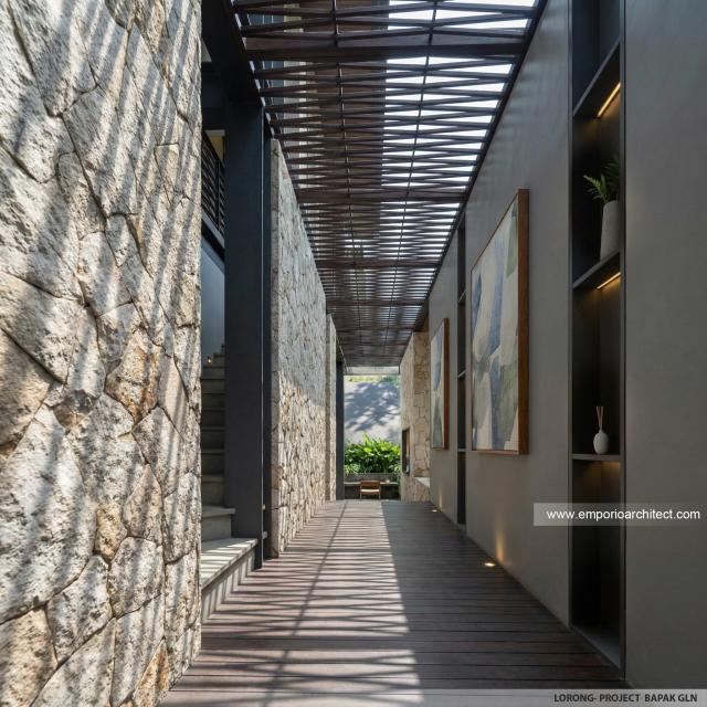 Desain Area Lorong Villa Modern 2 Lantai Bapak GLN di Badung, Bali